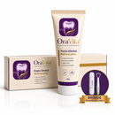 Kit 2 Unidades Oravita Cuidado Bucal Natural, Hálito Fresco, Ajuda a Proteger os Dentes e Oferece um Cuidado Suave - Sabor Menta e Uva + Brinde Raspador de Língua e Case